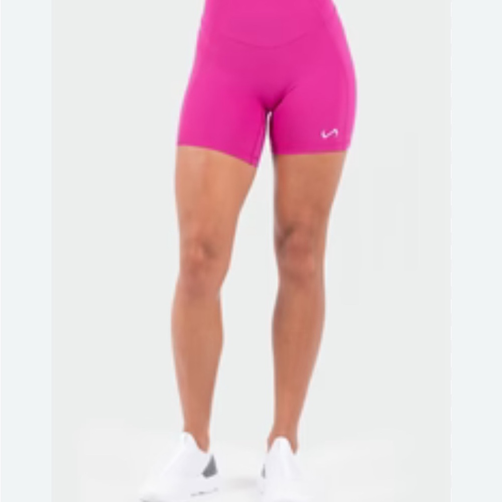 Hyper-Power High Waisted Gym Shorts Women's Pink Athletic Shorts